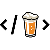 Bierglas-Ikone mit Schaum