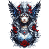 Valkyrie with Ravens, Roses, Vikings