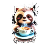 Sloth coziness with coffee