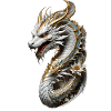 Chinisischer weißer Drache Gold Edition