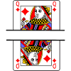 Spielkarte Karo-Dame mit Bannerplatz