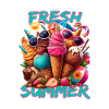 Eis essen im Sommer