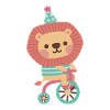 Lion mignon à vélo