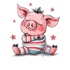 Cute Sleeping Pig