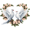 Heart Flower Wreath with Doves