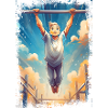 Blond et pliable - gymnaste drôle