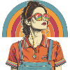 Retro Rainbow Woman