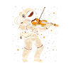astronaut playing musical instrument Violin