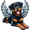 Cute Rottweiler Angel Comic Style