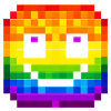 Pixelated Rainbow Smile Face