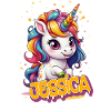 JESSICA - Bellissimo nome da ragazza con simpatico unicorno