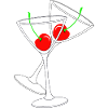 Cocktail glasses with cherries