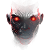 Mystical Face with Glowing Eyes