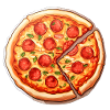 Pizza salami well topped