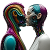 surreal kissing. love is everywhere