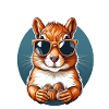 Casse-Noisette Cool Funny Squirrel
