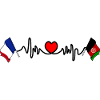 Cardio Heart Flag France Flag Afghanistan