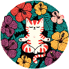 Zen Hibiscus Cat