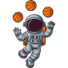 Astronaut Basketball Planet Space Space