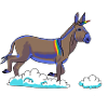 Regenbogen-Einhorn auf Wolken