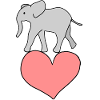 Elephant Symbol Animal Animals Heart