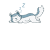 Husky's lazy sled dog