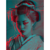 Glitch Geisha Neon Portrait