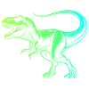 Dinosaur Tyrannosaurus Rex, Blue Green T-Rex