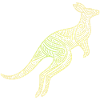 kangaroo aboriginal motifs, tribal