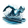 Swimmers in action