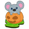 Souris Halloween Citrouille