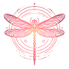 Dragonfly Spiral Patterns, Pink Gradient