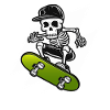 Skeleton Skateboarder Skull Skater