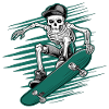 Skeleton Skateboarder Skull Skater