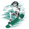 Skeleton Skull Skater Skateboarder Skateboarder