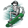 Skeleton Skull Skateboarder Skater