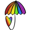 Rainbow Heart with Umbrella