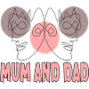 MUM AND DAD LINE ART FACE