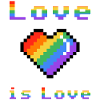 Pixel Heart Rainbow Love