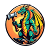 Dragon with a war hammer