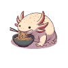 L’heure des ramen pour l’axolotl