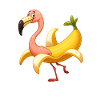 Flamant rose banane