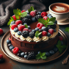 Chocolate and berries cake