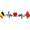 Cardio heart, Drapeau Belgique, drapeau Chine