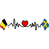 Cardio heart Drapeau Belgique, drapeau Suède
