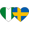 Nigeria Sweden Flag Heart