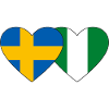 Sweden Nigeria Flag Heart