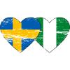 Sweden Nigeria flag heart used