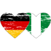 Germany Nigeria flag heart used