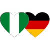 Nigeria Germany Flag Heart